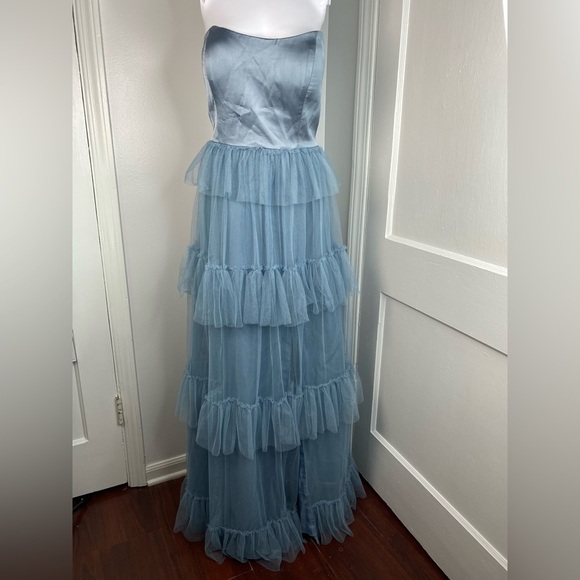 REVELY NWT Frankie Convertible Satin & Tul Le Dress in French Blue - Picture 1 of 15